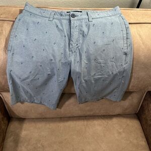 Travis Mathew Sky Blue Patterned Men's Shorts with Palm Trees